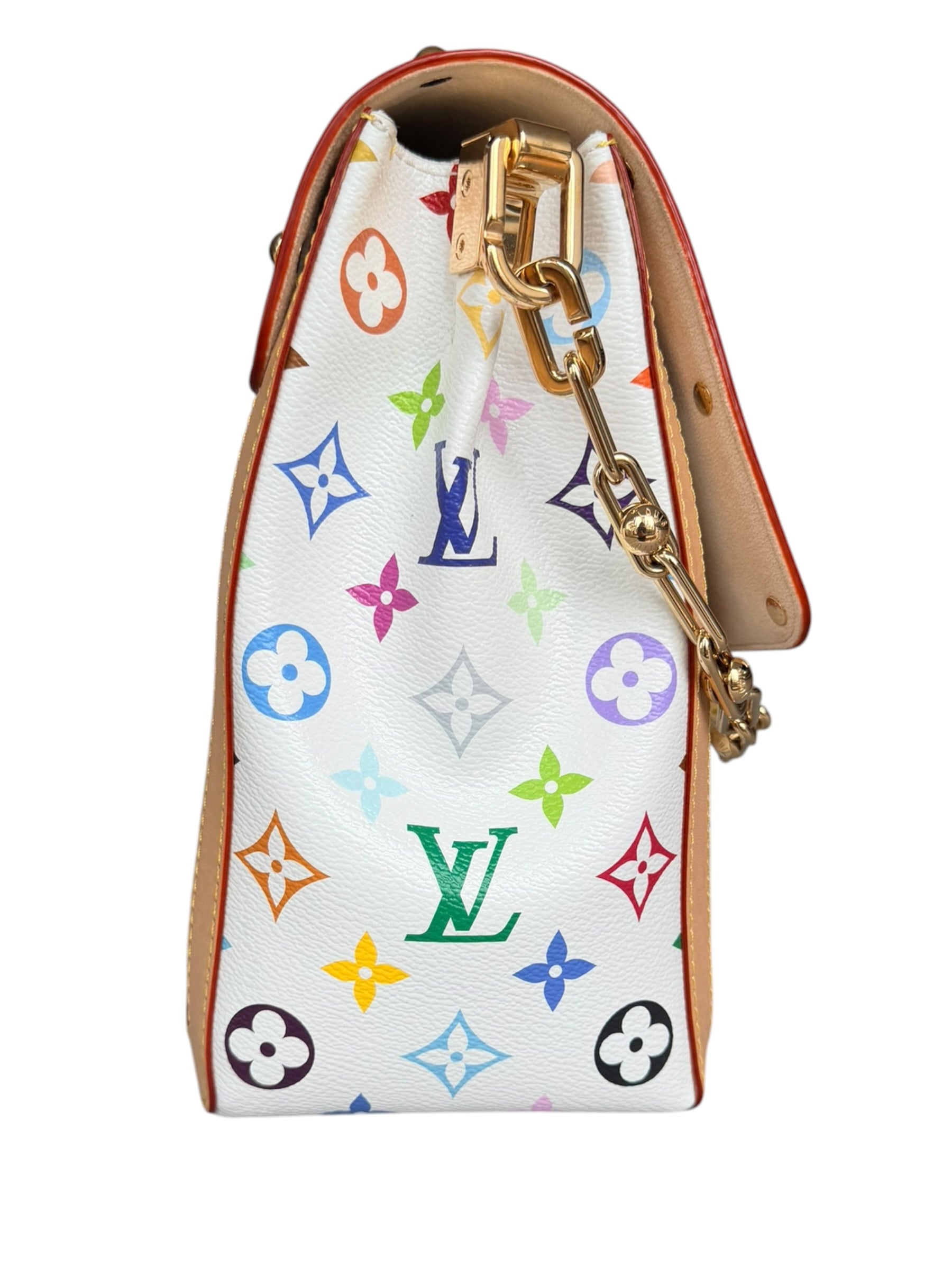 Louis Vuitton x Takashi Murakami Dauphine Soft GM in White Multicolor Monogram