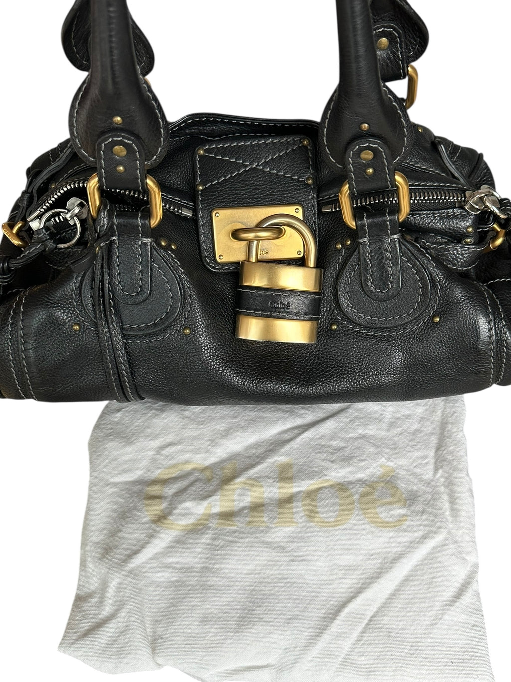 Chloe Vintage 2005 Paddington Leather Bag - Black, GHW