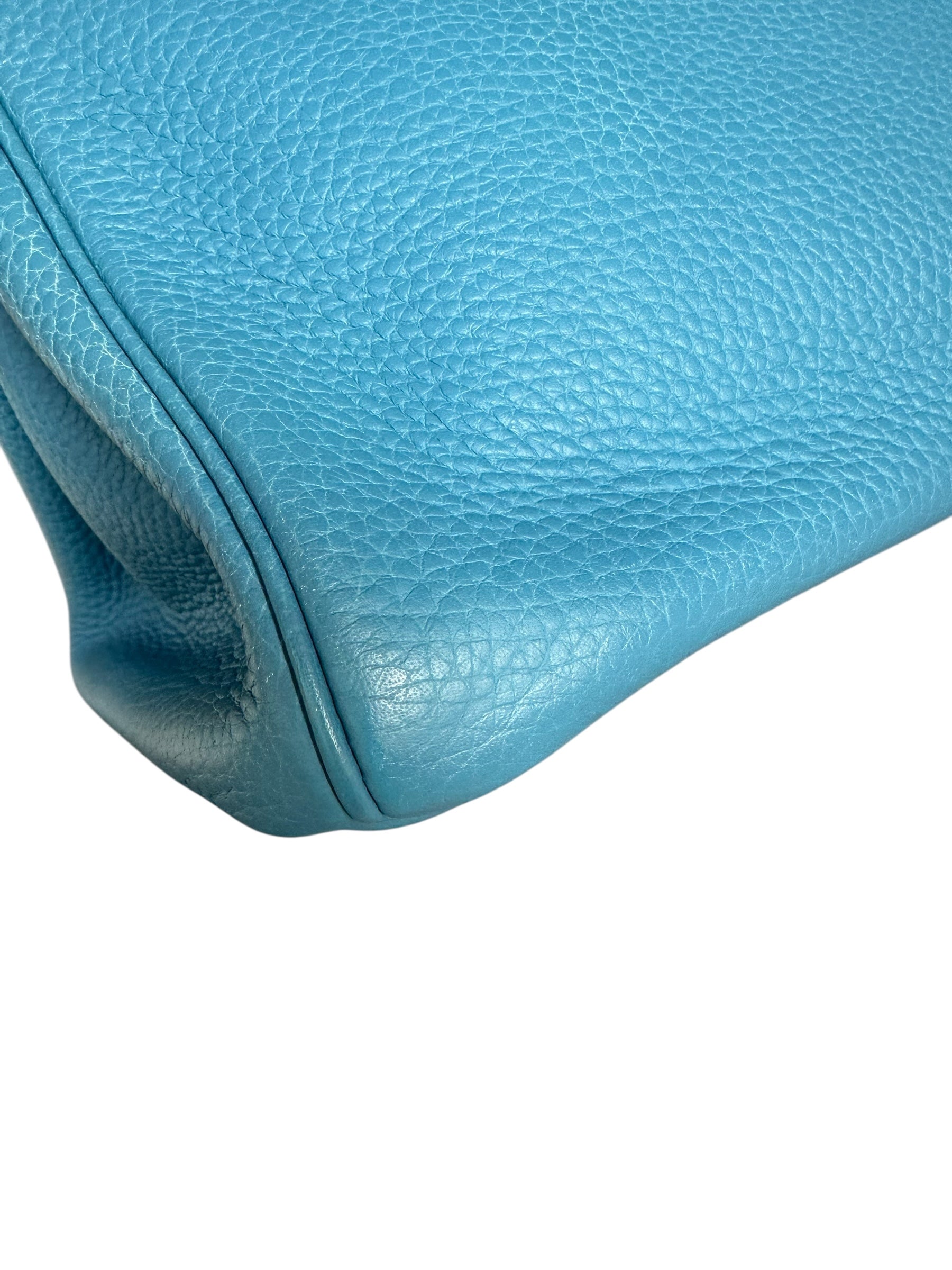 Hermes Birkin 35 Blue Jean Taurillon Clemence Leather, Palladium