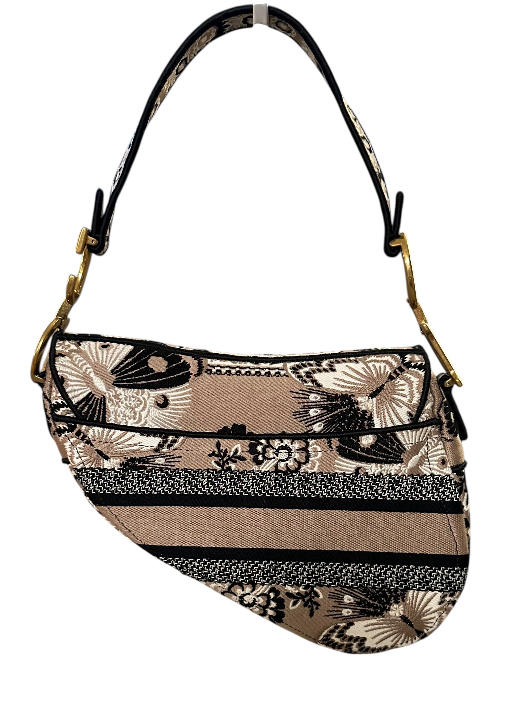 Dior Jardin Magique Saddle Bag in Embroidered Canvas - Beige, GHW