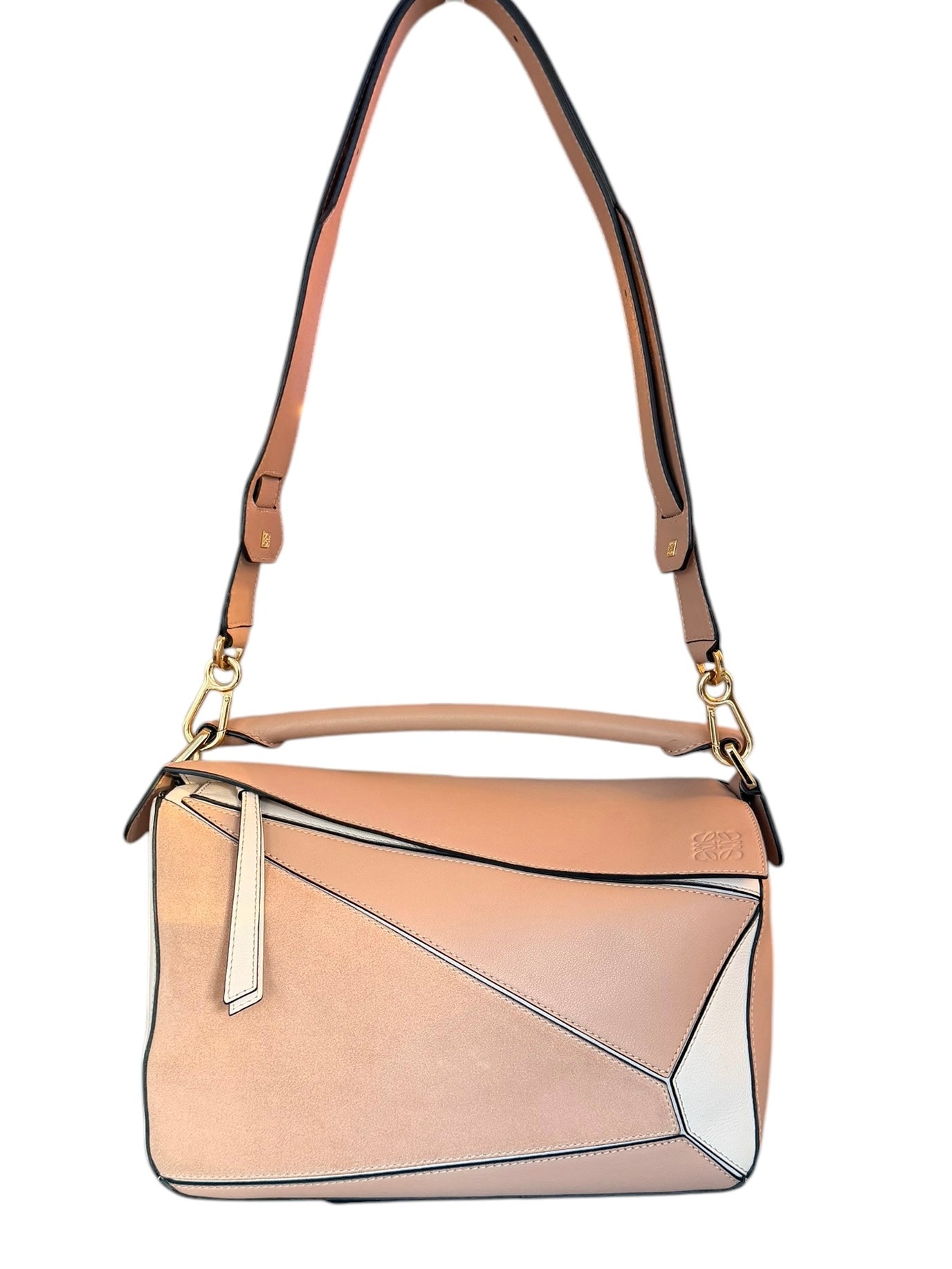 Loewe Medium Classic Puzzle 2 Way Tricolor in Blush Pink