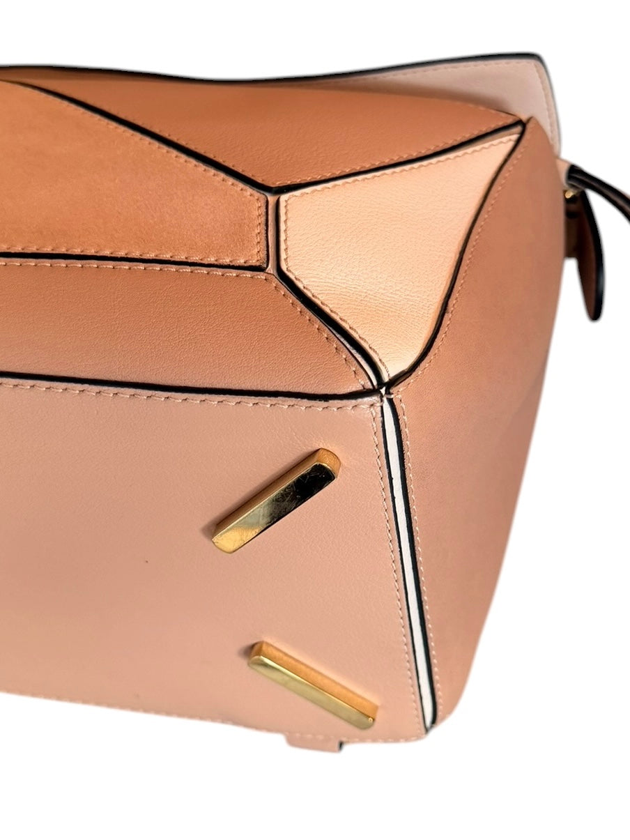 Loewe Medium Classic Puzzle 2 Way Tricolor in Blush Pink