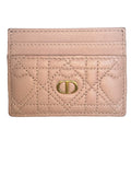 Dior Caro Freesia Card Holder Heart Motif - Pink