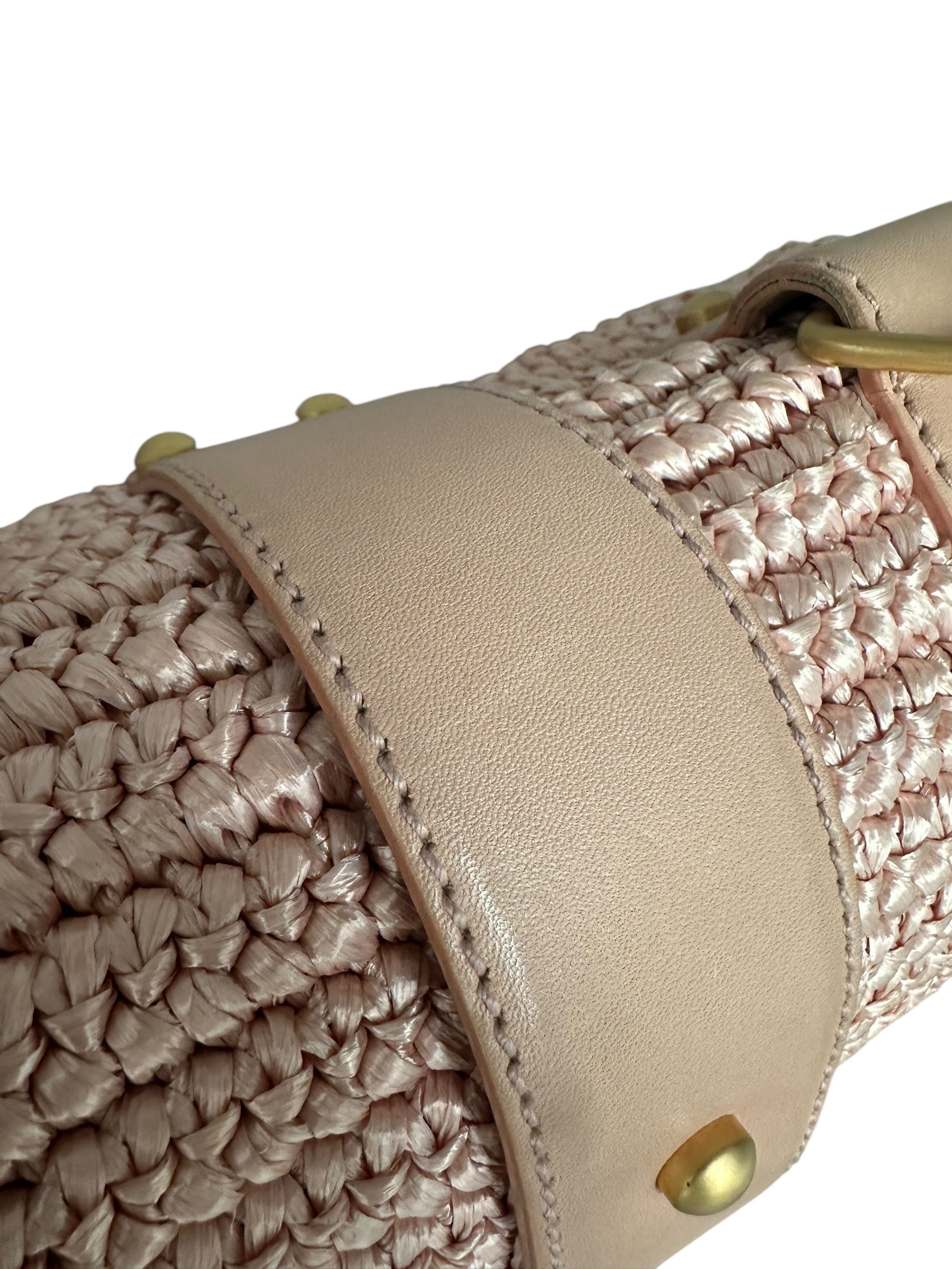 Chanel Vintage 2005-2006 Raffia Half Moon Crossbody - Pink, GHW