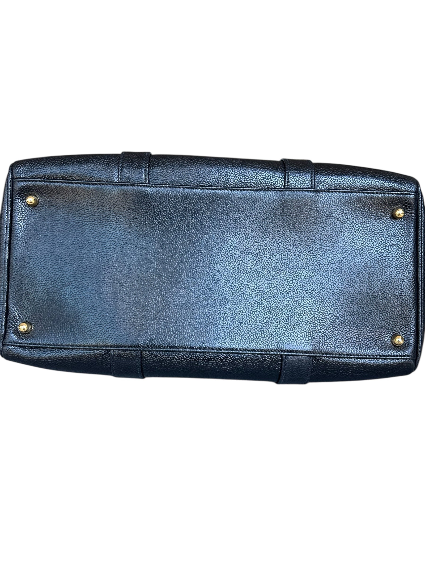 Chanel 1991-1994 Vintage Coco Mark Mini Boston Bag Caviar Skin - Black, GHW