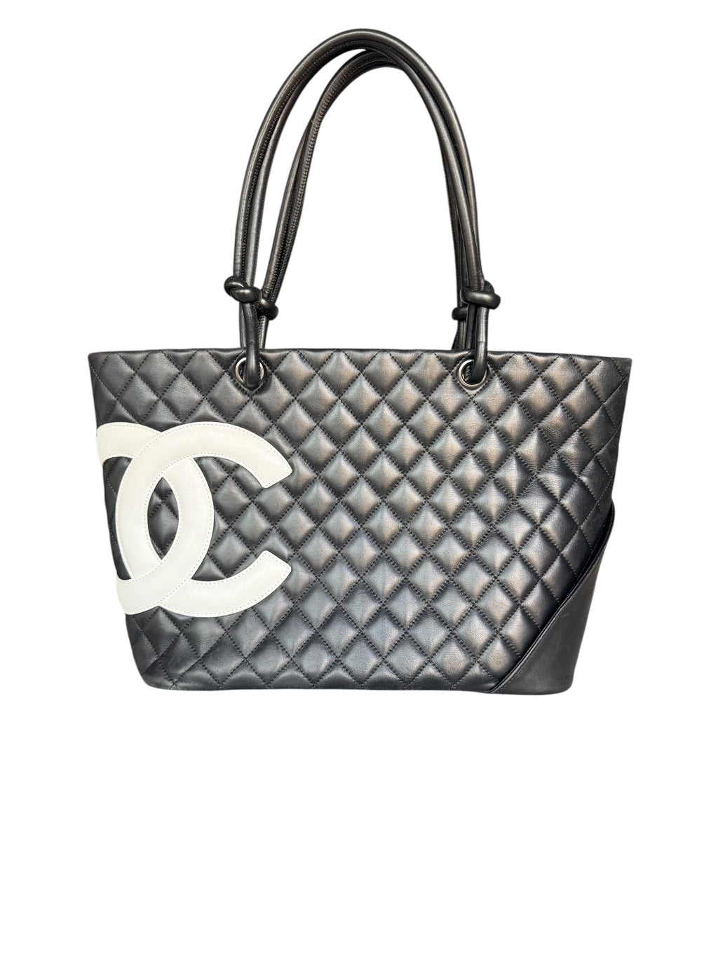 Chanel 2005-2006 Cambon Ligne Large Tote - Black & White CC Logo