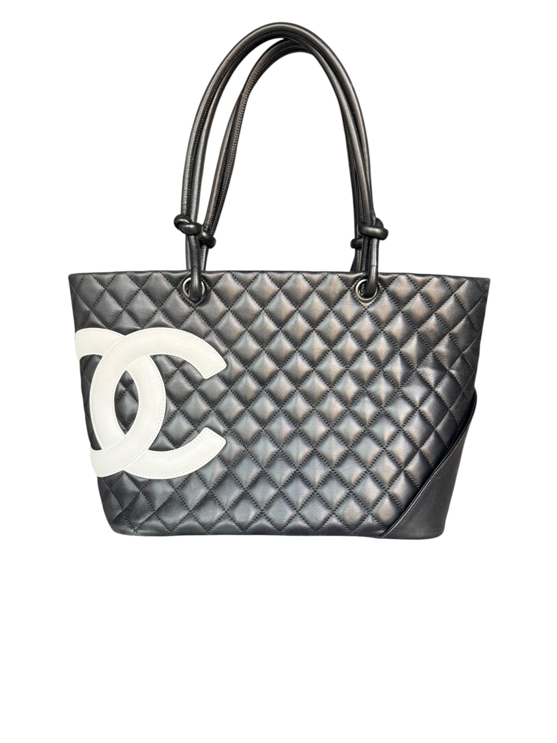Chanel 2005-2006 Cambon Ligne Large Tote - Black & White CC Logo