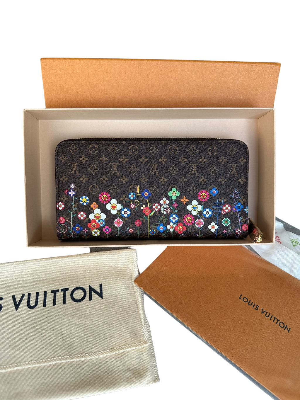 Louis Vuitton x Takashi Murakami Floral Zippy Wallet (Japan Only) - Brown