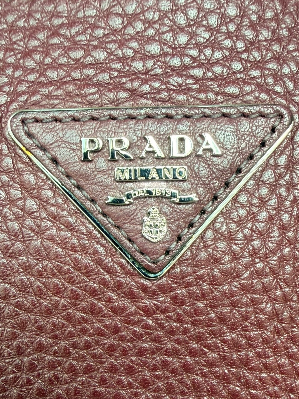 Prada Cuir Double Tote Bag Vitella Daino Leather - Bordeaux