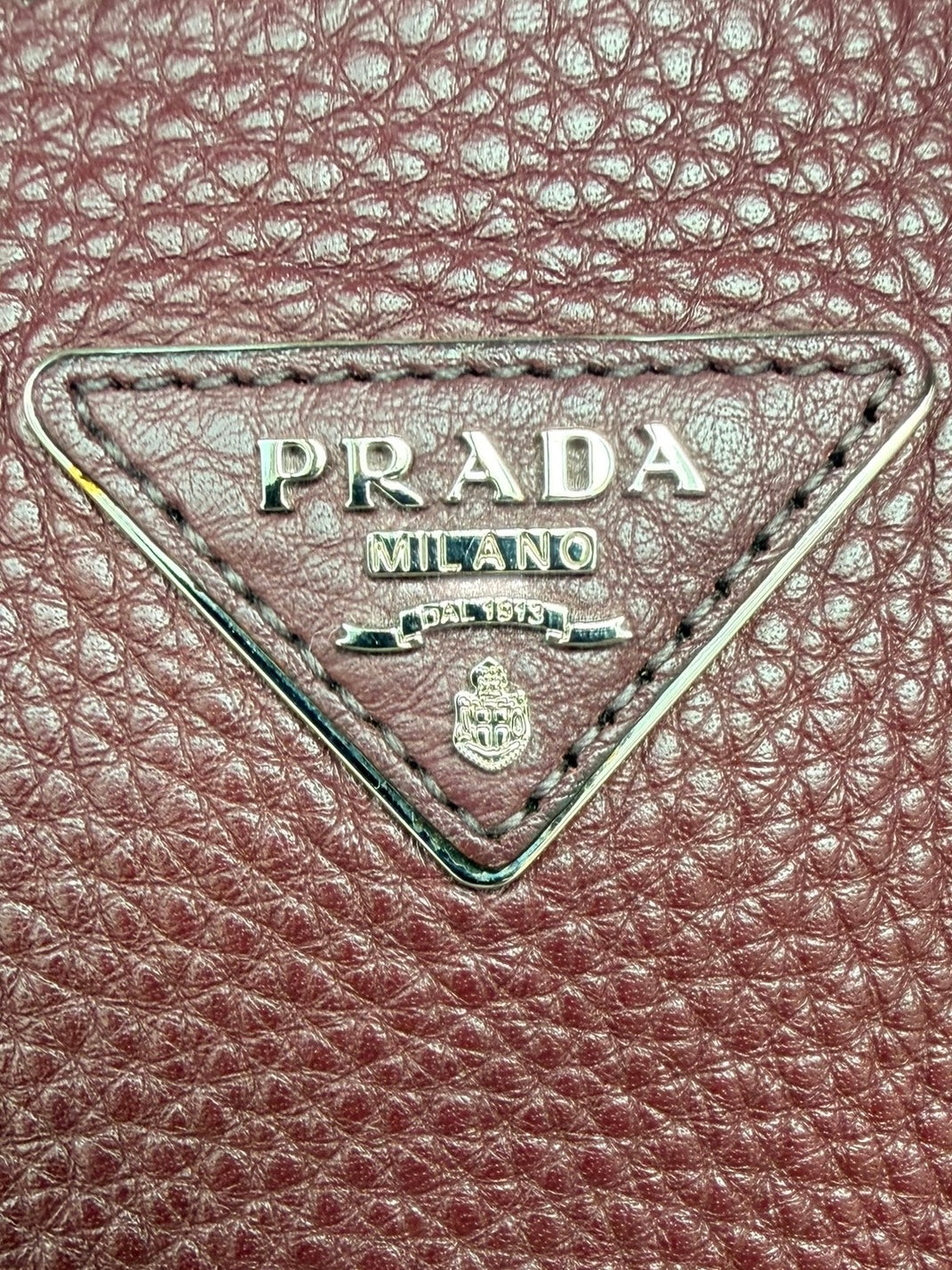 Prada Cuir Double Tote Bag Vitella Daino Leather - Bordeaux