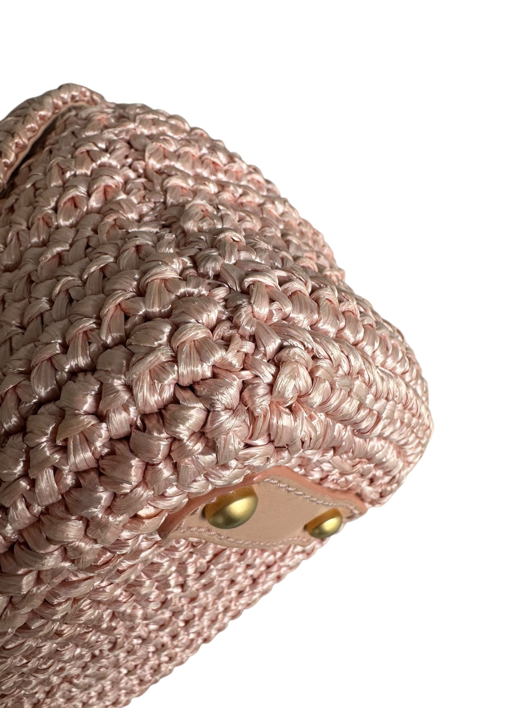Chanel Vintage 2005-2006 Raffia Half Moon Crossbody - Pink, GHW