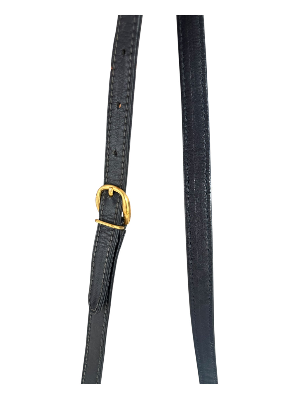 Gucci Vintage Suede Horsebit Bucket Bag - Navy