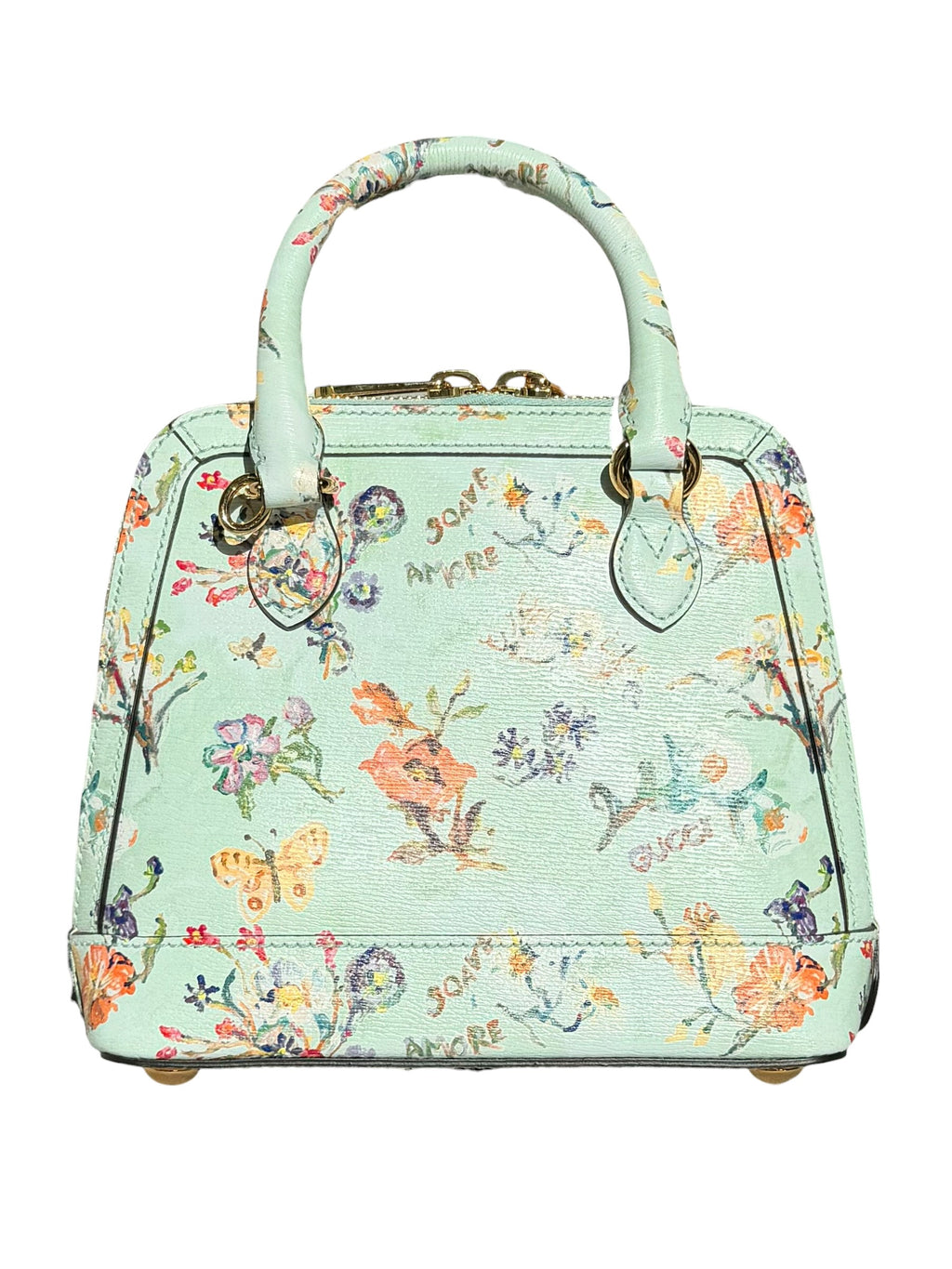 Gucci Soave Amore Limited Edition Horsebit Floral Leather Satchel - Micro Run
