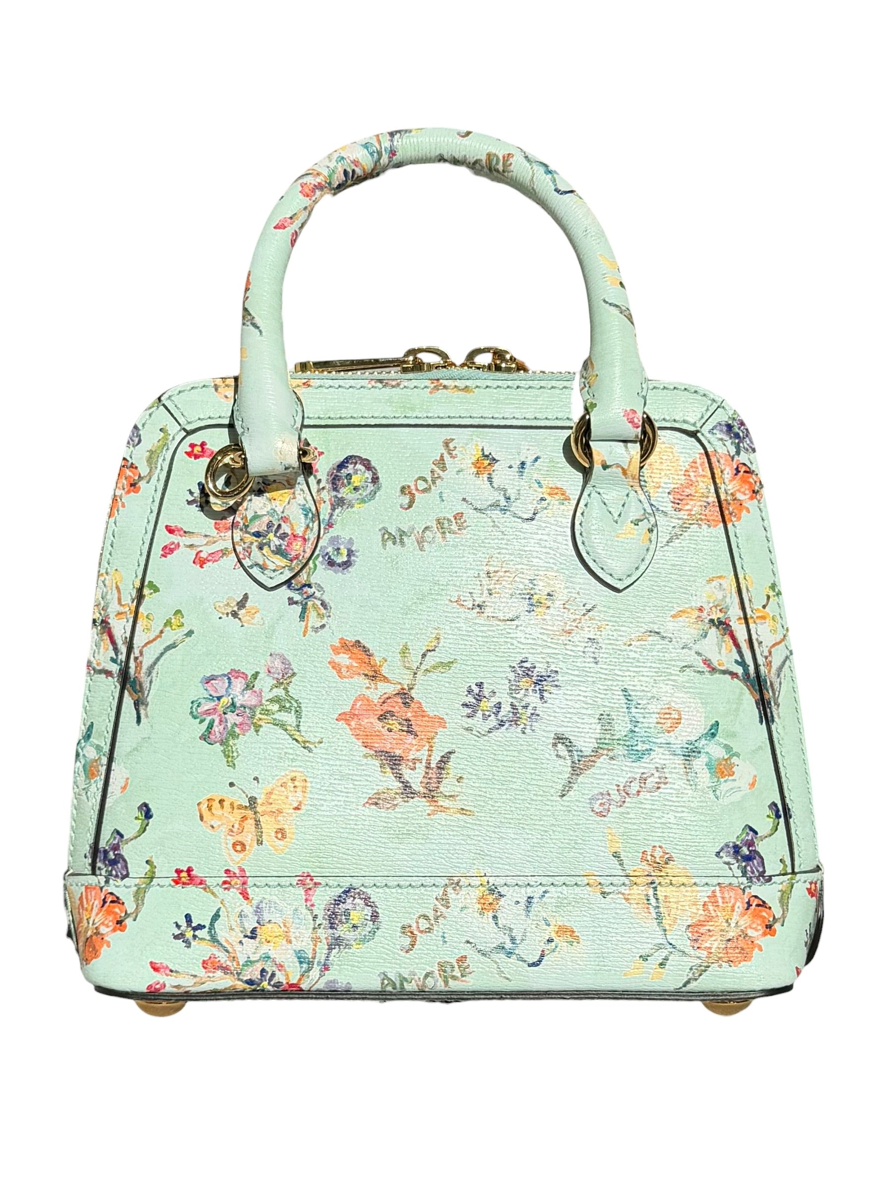 Gucci Soave Amore Limited Edition Horsebit Floral Leather Satchel - Micro Run