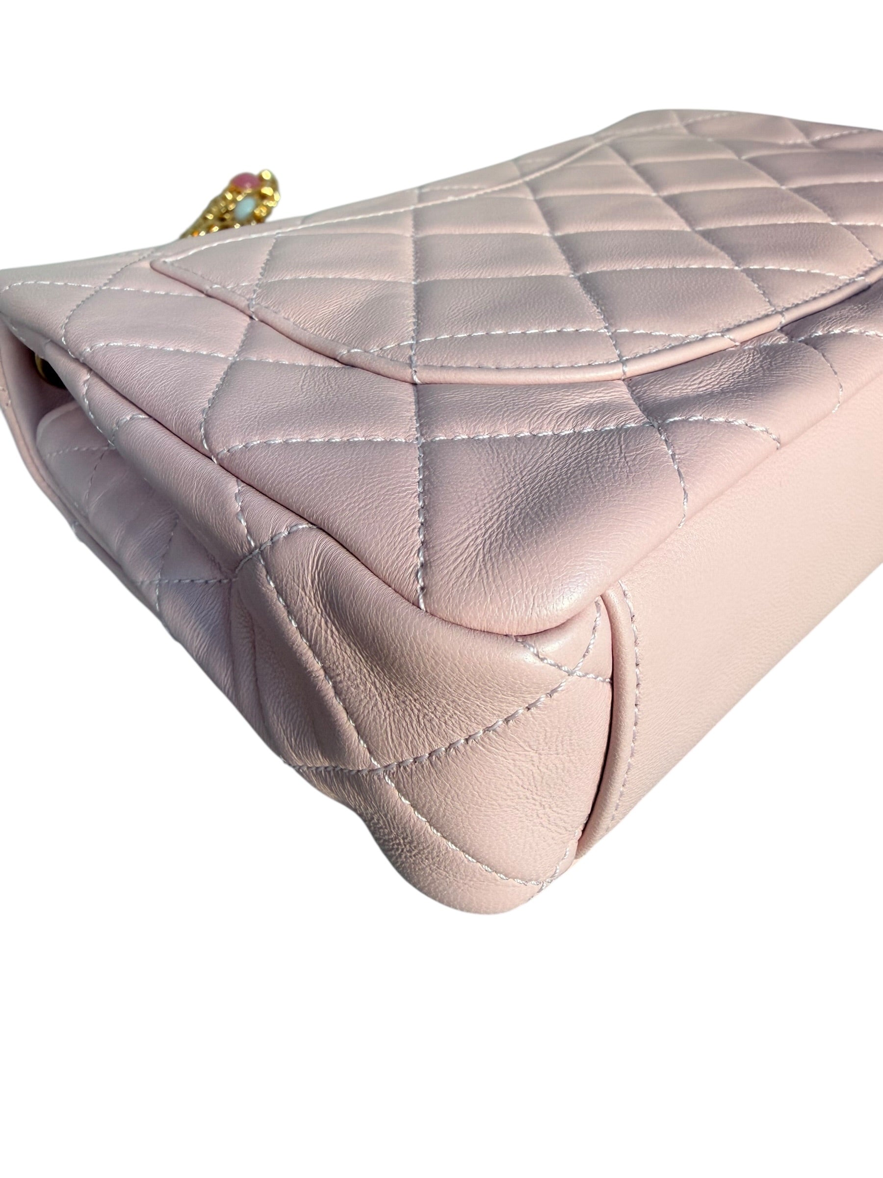 Chanel Small Classic Flap with Fantasy Stone Chain - Pink, GHW