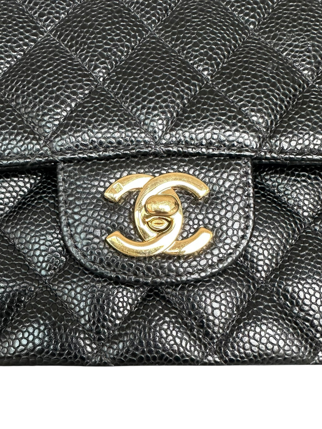 Chanel Vintage Caviar Leather Medium Double Flap with Black Interior - Black, GHW