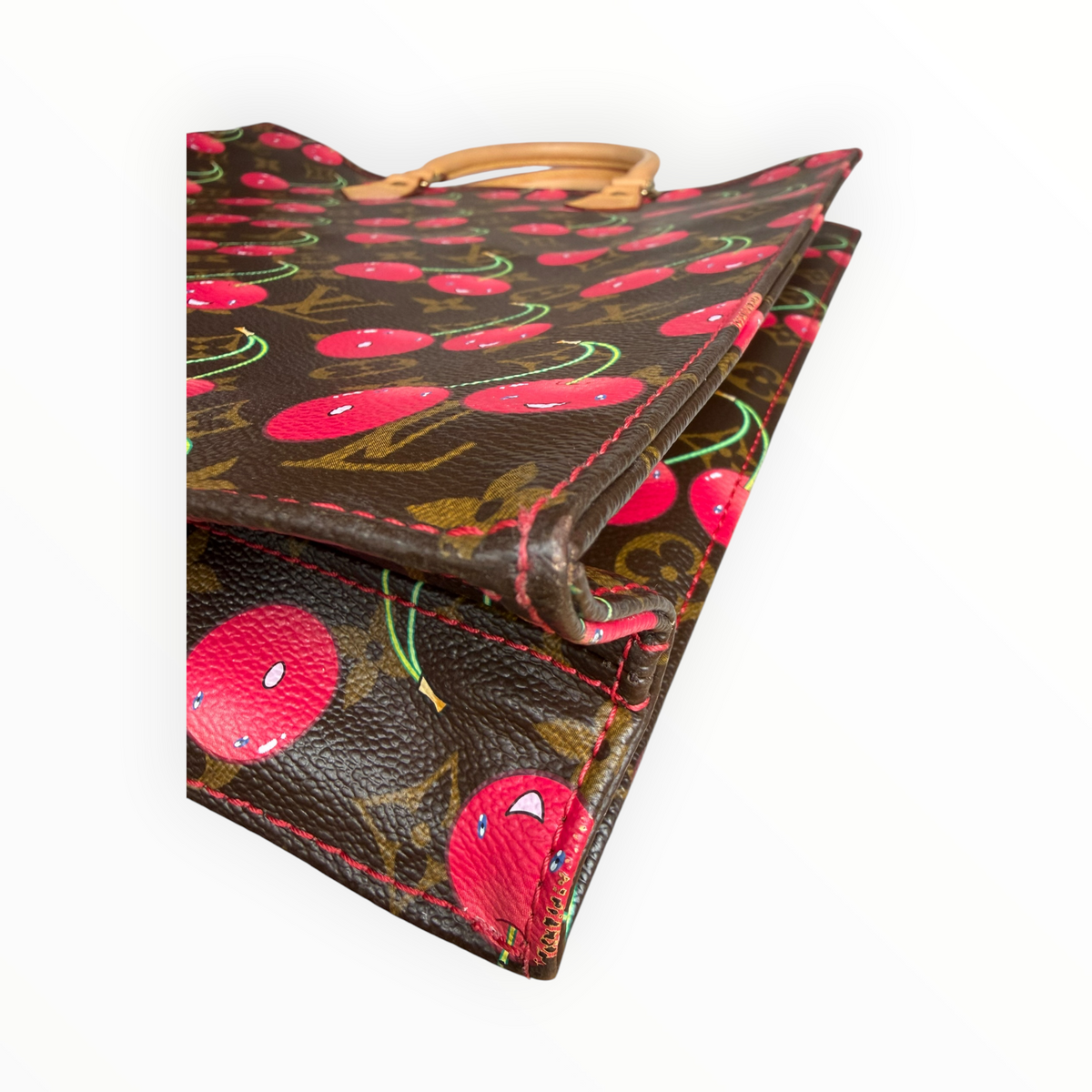 Louis Vuitton Vintage Murakami Sac Plat Tote Bag in Monogram & Cherry