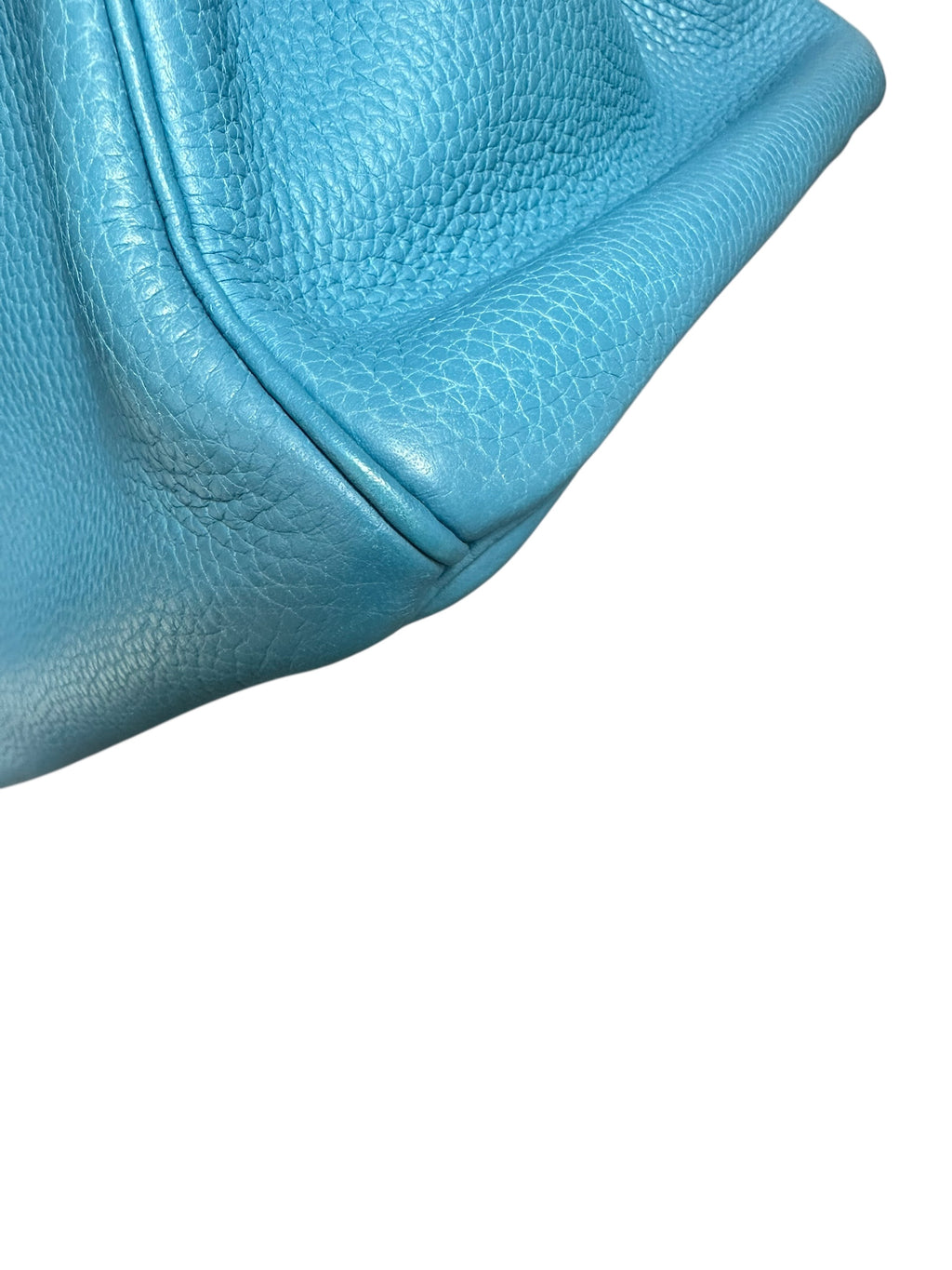 Hermes Birkin 35 Blue Jean Taurillon Clemence Leather, Palladium