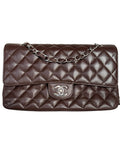 Chanel Vintage Caviar Leather Medium Double Flap in Chocolate Brown with SHW