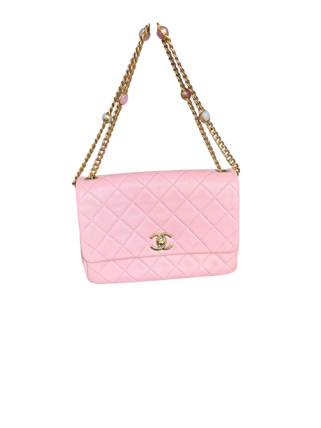 Chanel Small Classic Flap with Fantasy Stone Chain - Pink, GHW