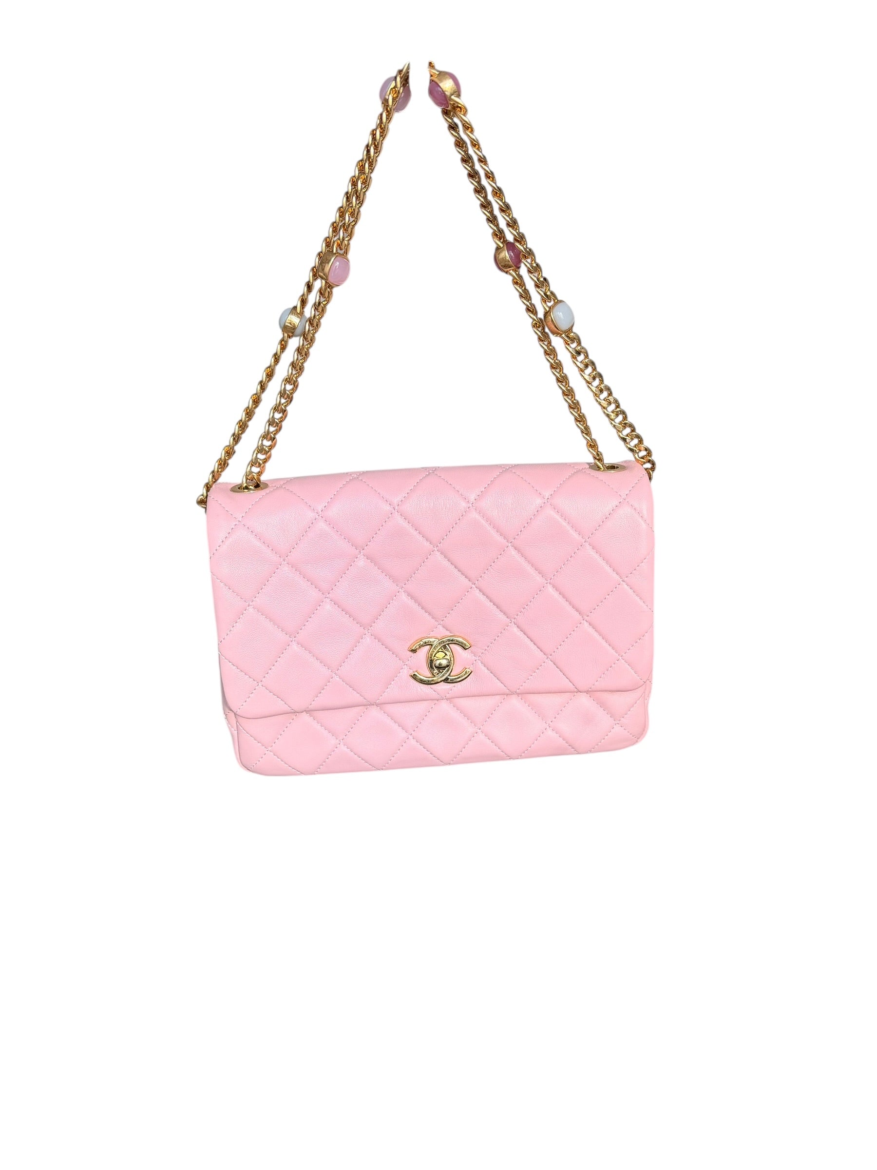 Chanel Small Classic Flap with Fantasy Stone Chain - Pink, GHW