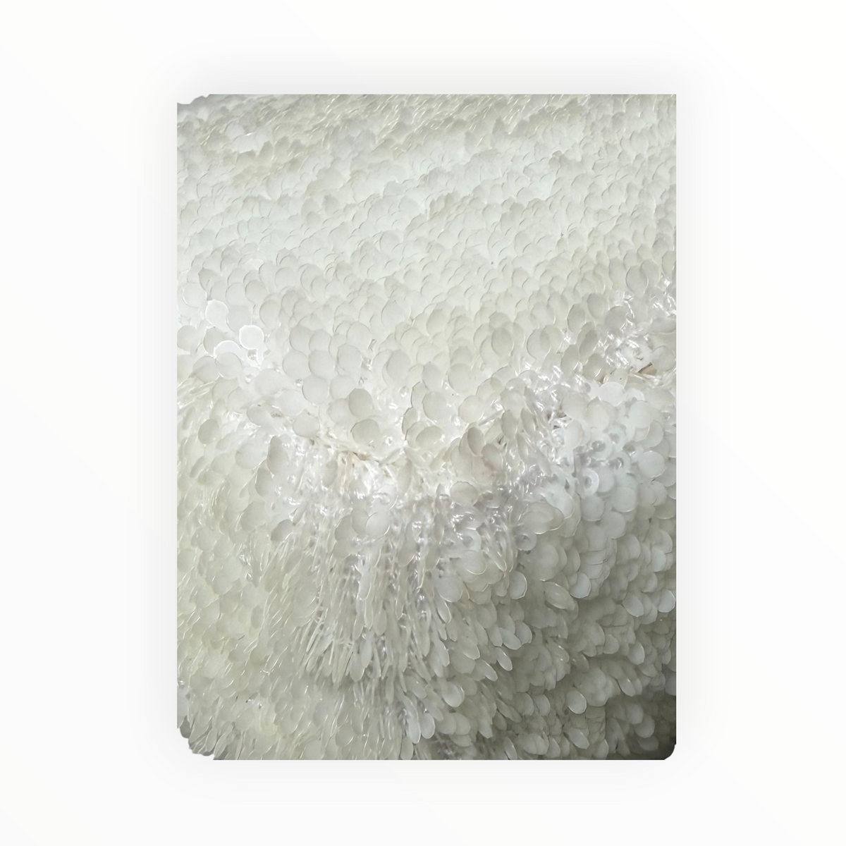 Chanel Sequin Single Flap in Ivory White with Champagne GHW