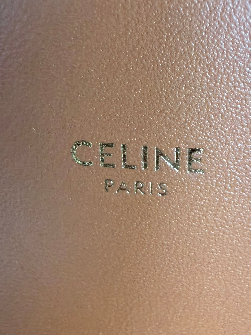 Celine Classique Triomphe Shoulder Bag in Fabric & Leather - Navy & White Striped, Brown