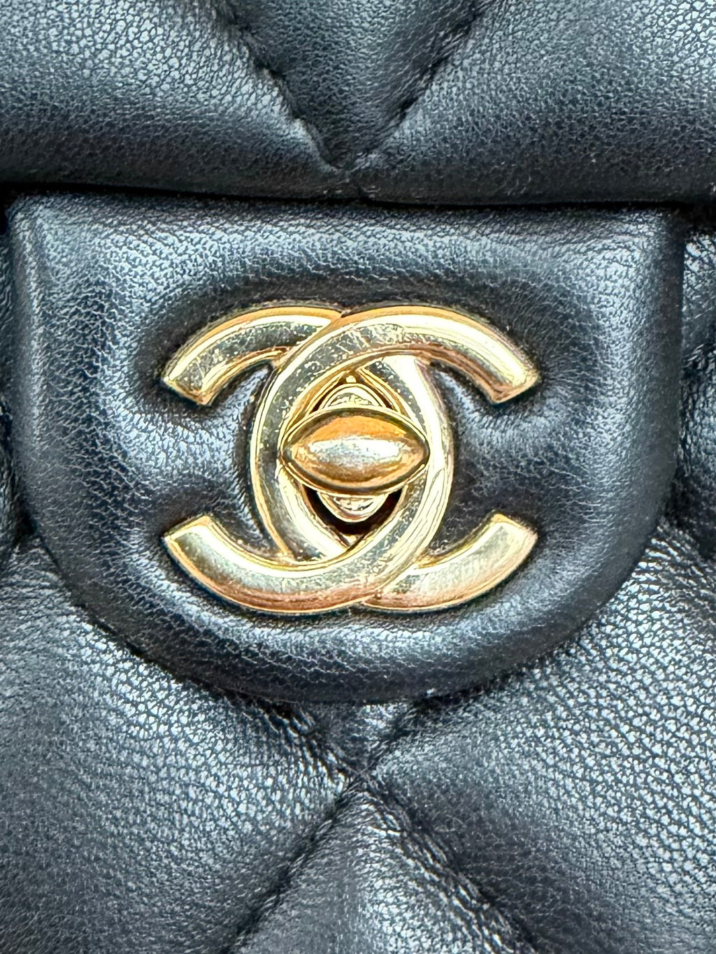 Chanel Pearl Letter Mini Phone Pouch in Black Quilted Lambskin