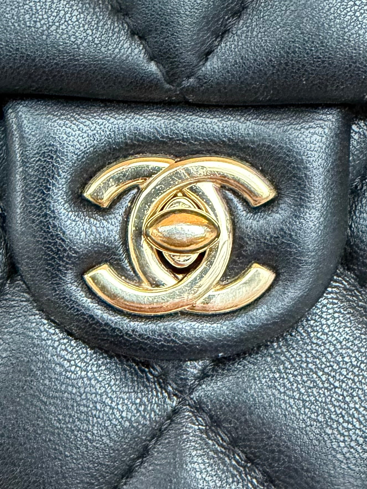 Chanel Pearl Letter Mini Phone Pouch in Black Quilted Lambskin