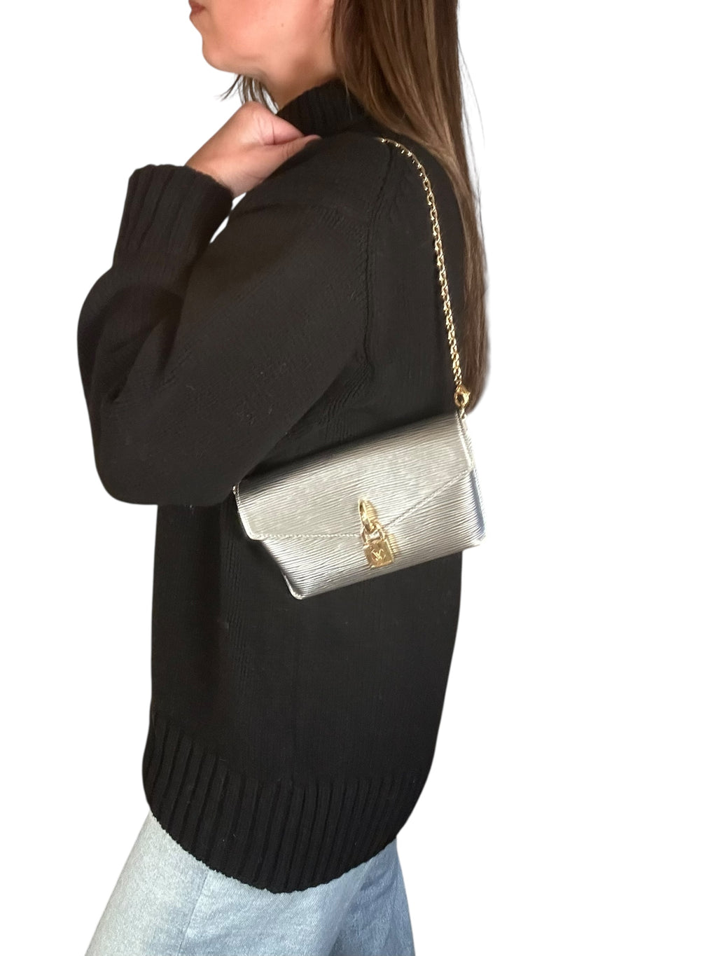 Louis Vuitton Padlock on Strap Epi Leather Chain Shoulder Bag - Silver, GWH