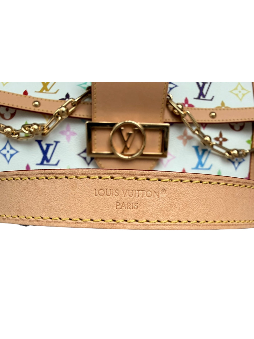 Louis Vuitton x Takashi Murakami Dauphine Soft GM in White Multicolor Monogram