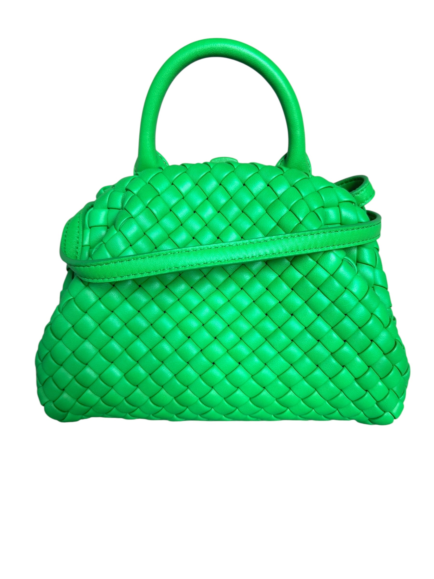 Bottega Veneta Mini Handle Bag in Parakeet Green – Sacrare
