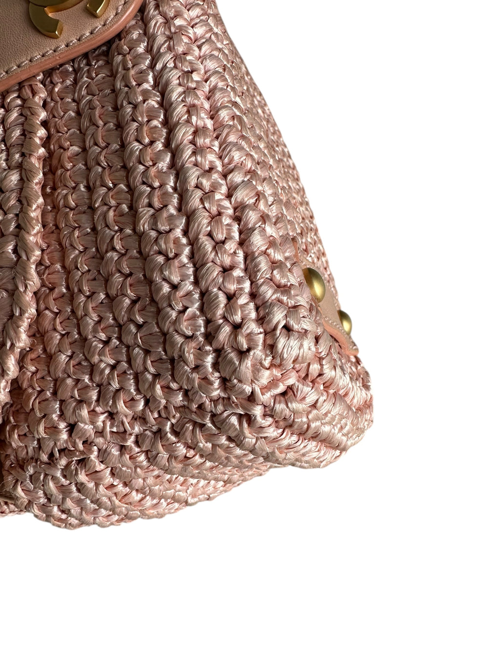 Chanel Vintage 2005-2006 Raffia Half Moon Crossbody - Pink, GHW