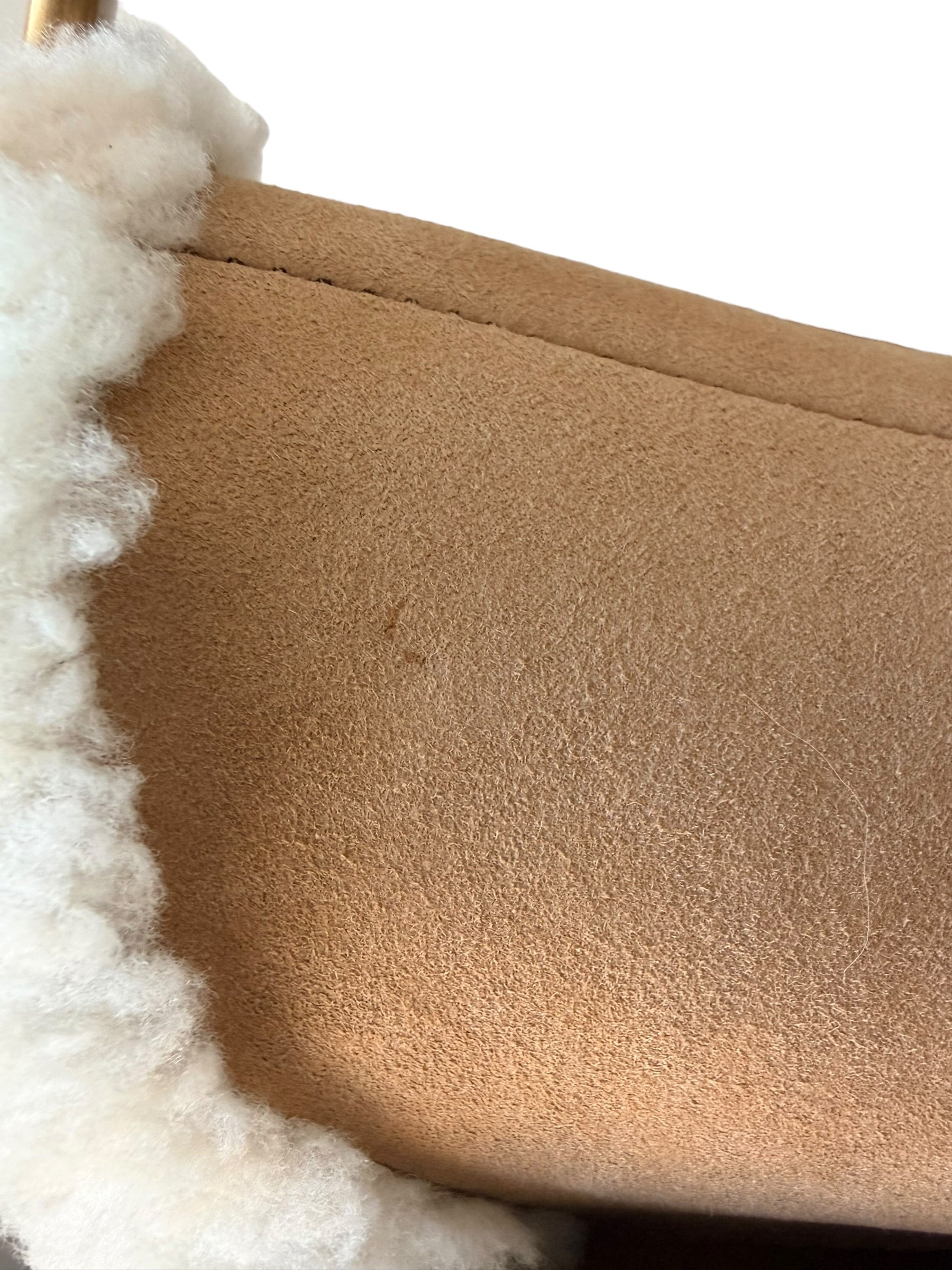 Dior Shearling Saddle Bag in Tan Suede with Gold Hardware