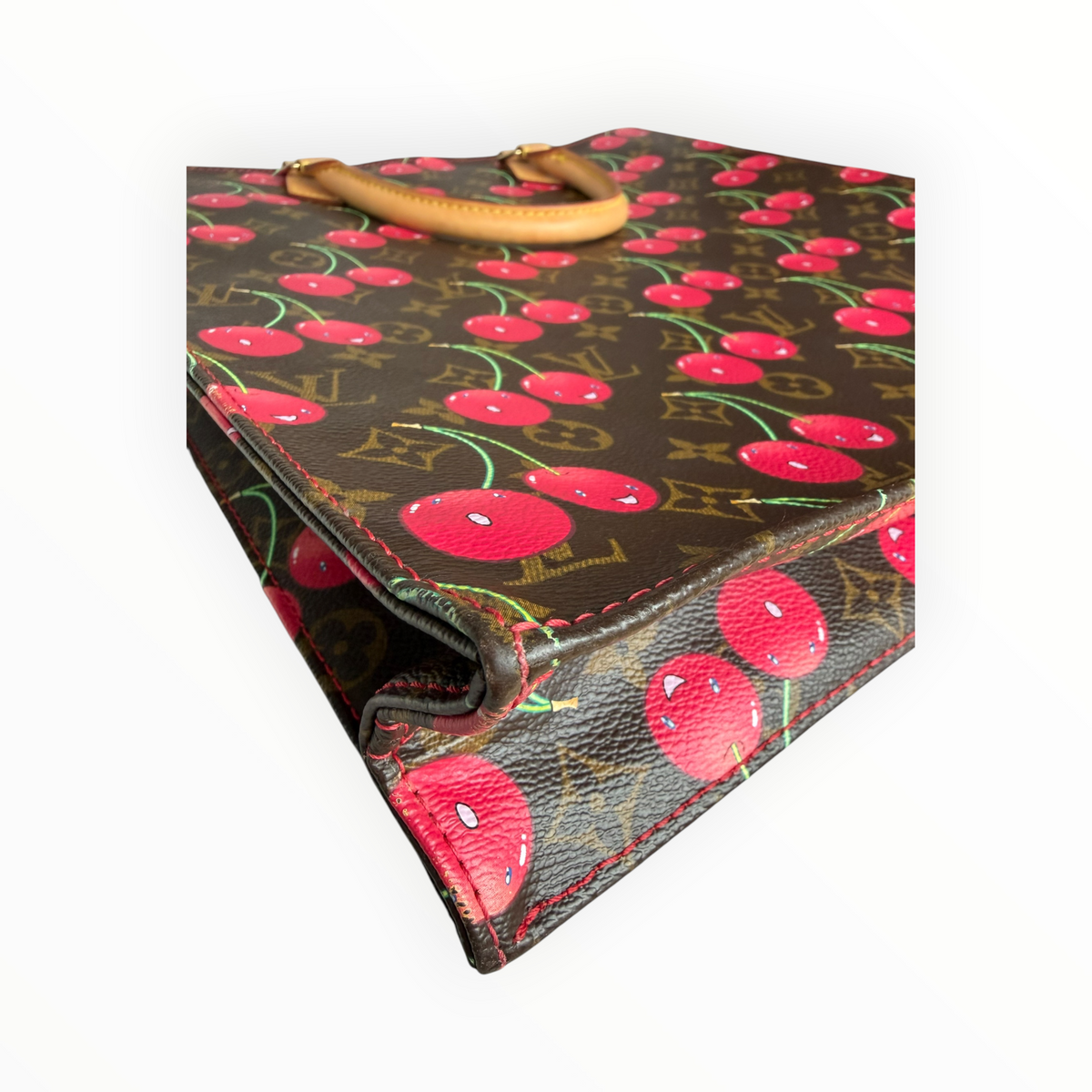 Louis Vuitton Vintage Murakami Sac Plat Tote Bag in Monogram & Cherry