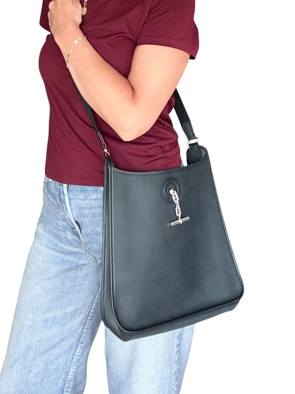 Hermés Vintage Vespa PM Bag in Noir Veau Epsom Leather PHW