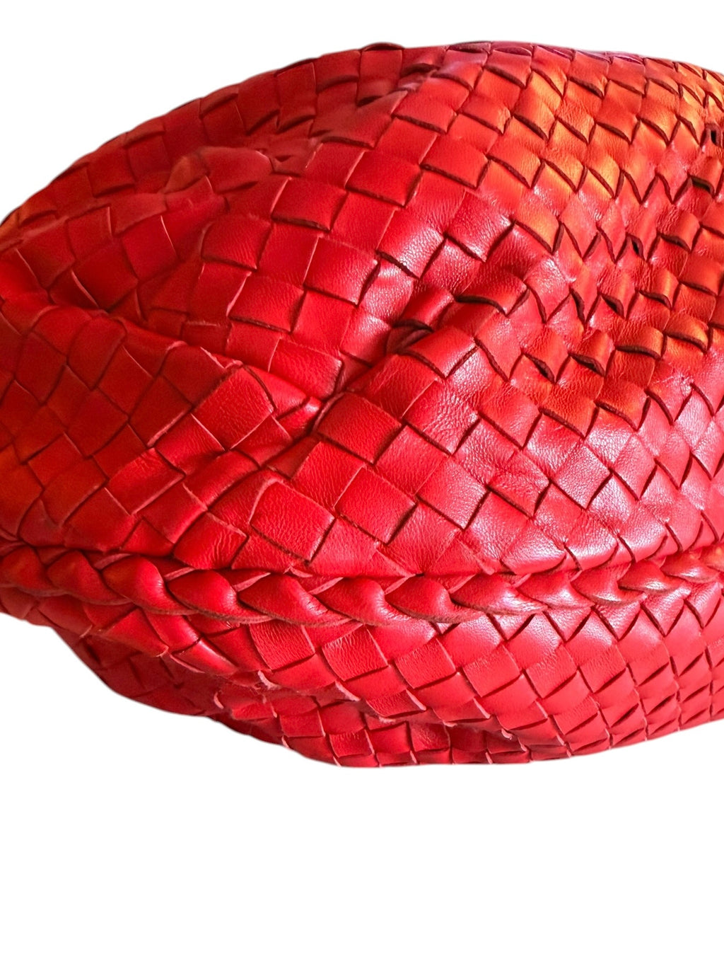 Bottega Veneta Intrecciato Nappa Maxi Belly Hobo Bag in Flame Red