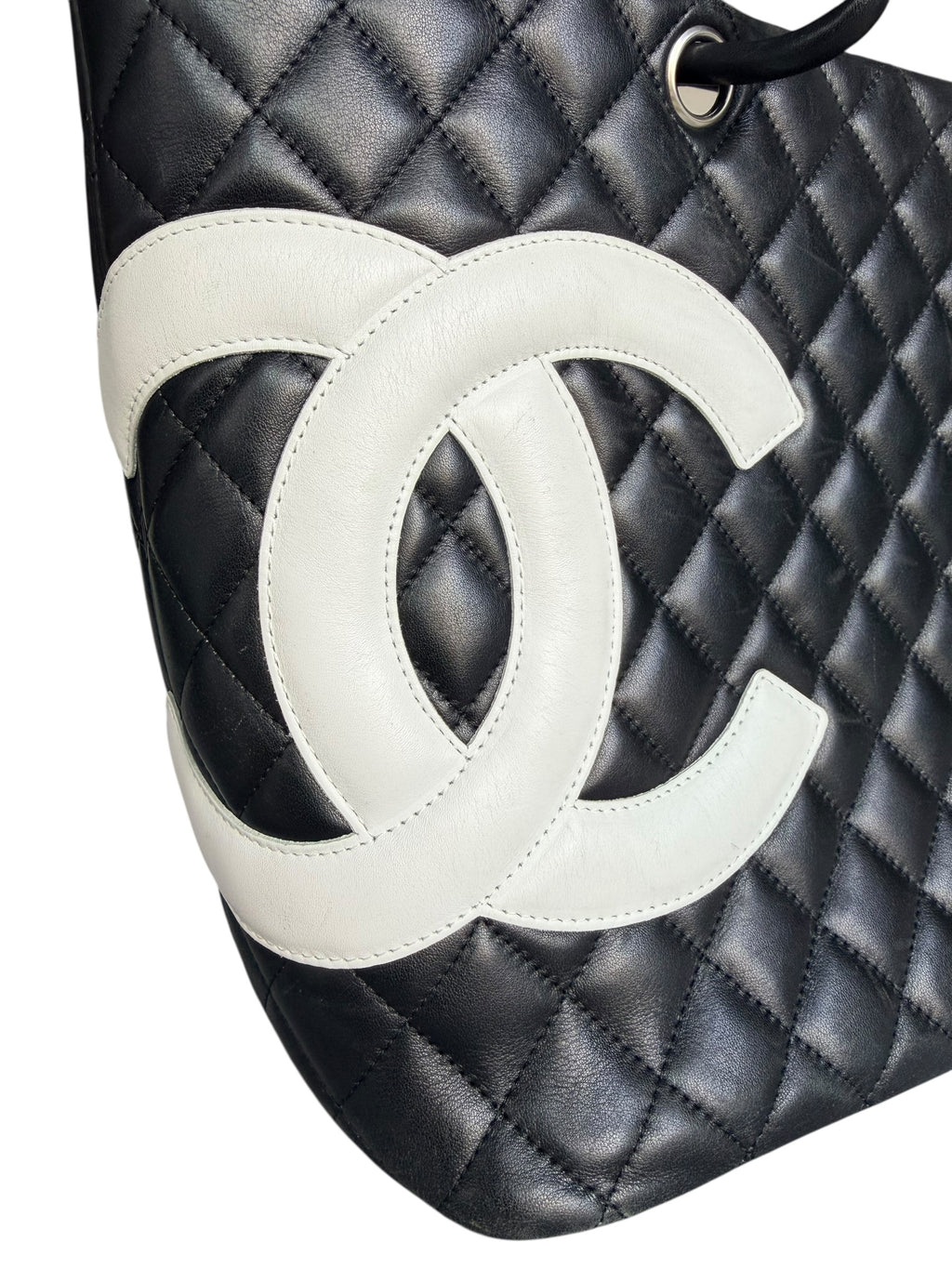 Chanel 2005-2006 Cambon Ligne Large Tote - Black & White CC Logo