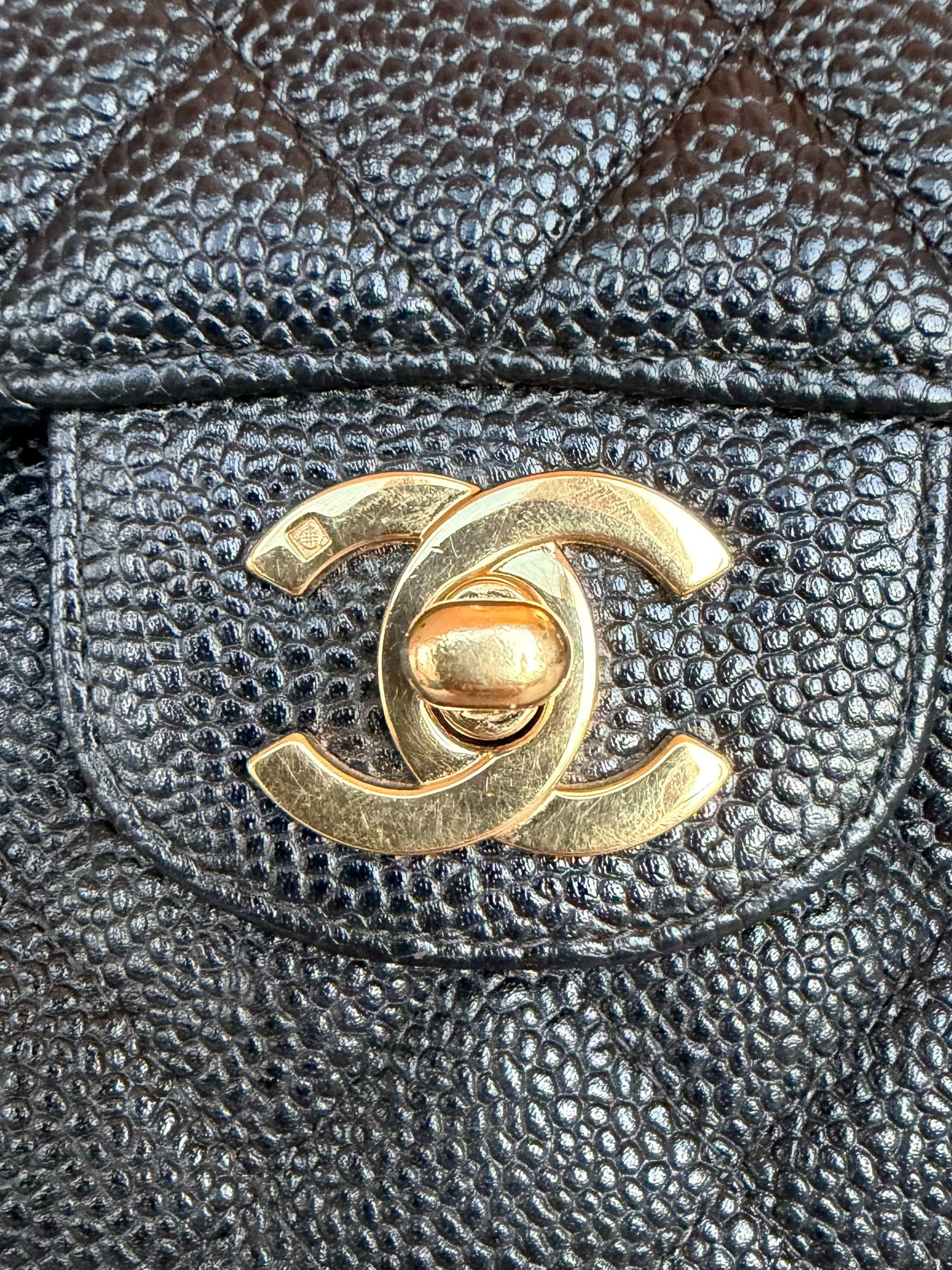 Chanel Small Double Flap in Black Caviar Leather GHW