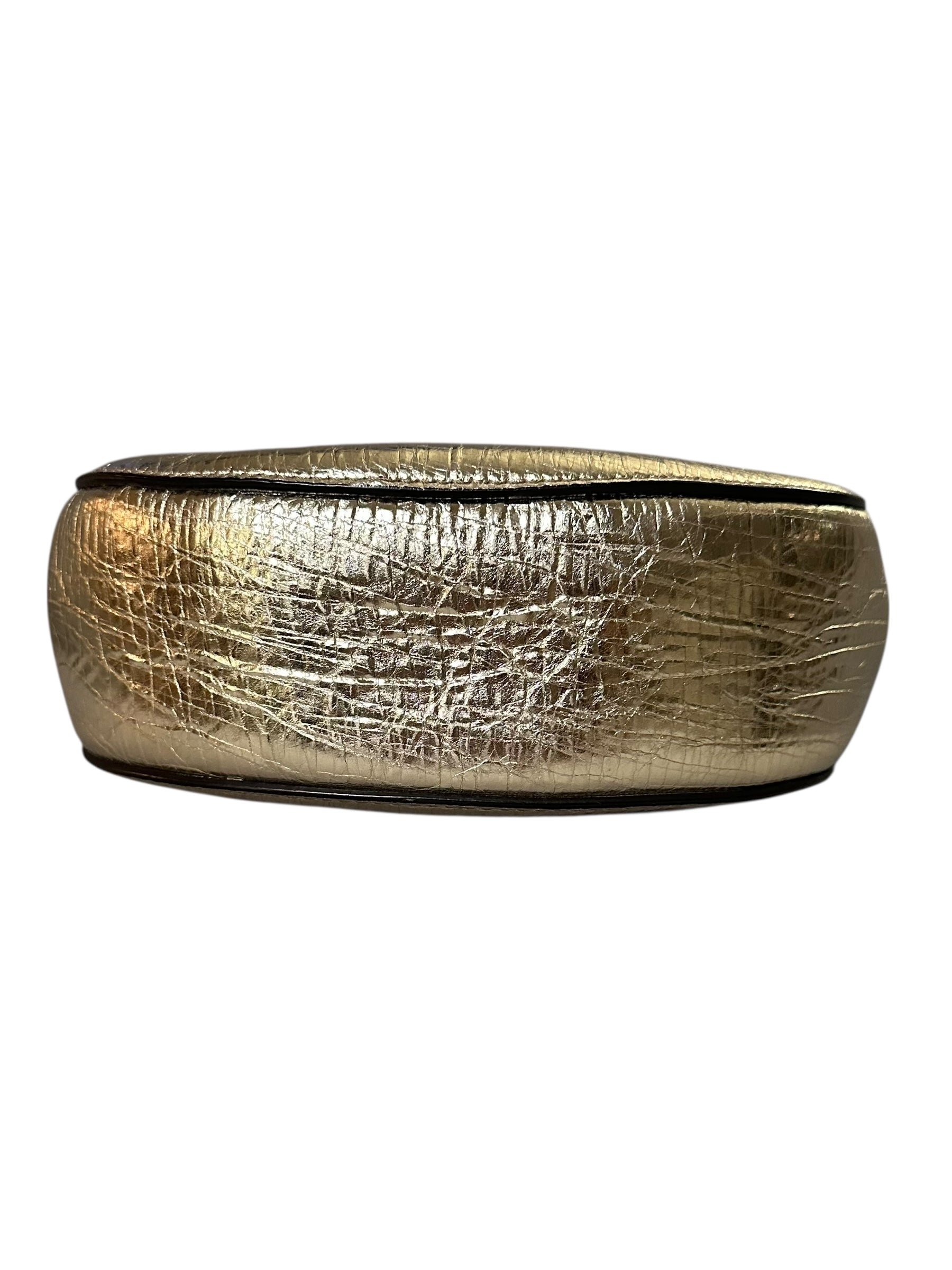 Chloe Drew Shoulder Bag in Metallic Crinkled Leather - Gold, GHW