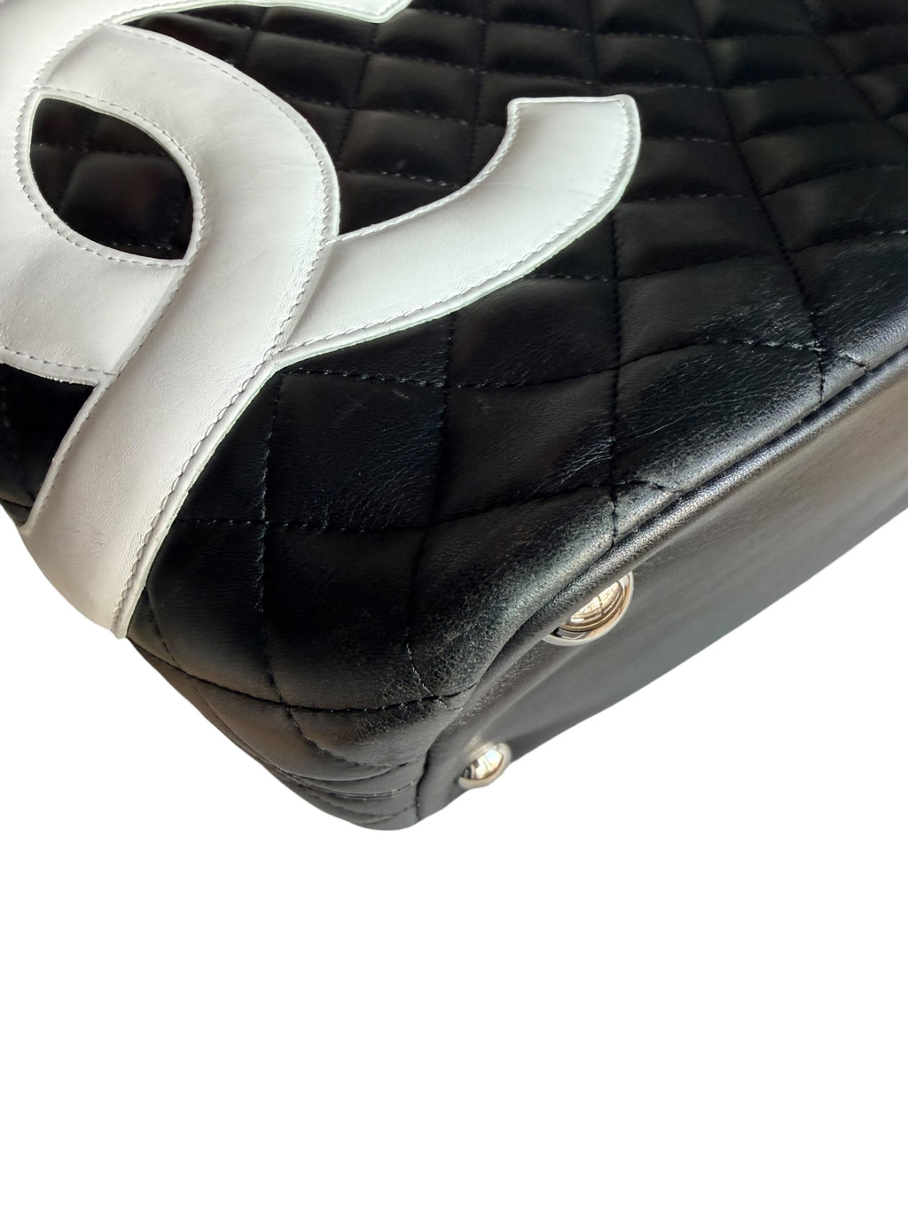 Chanel 2005-2006 Cambon Ligne Large Tote - Black & White CC Logo