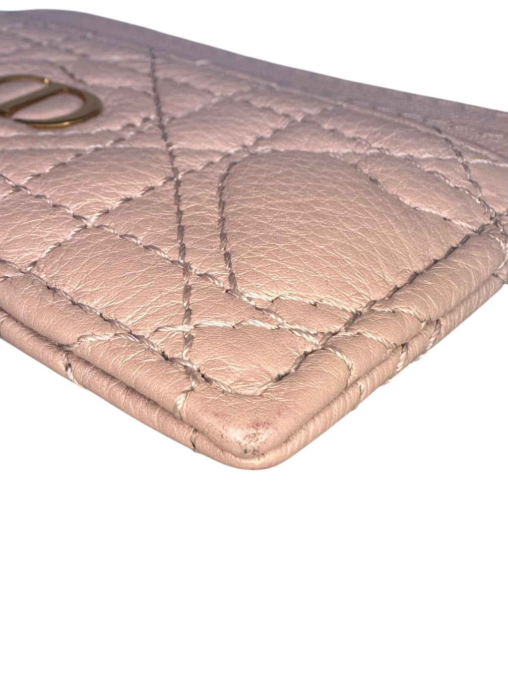 Dior Caro Freesia Card Holder Heart Motif - Pink