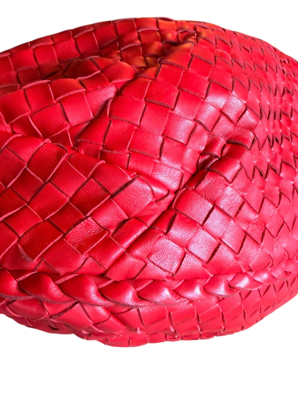 Bottega Veneta Intrecciato Nappa Maxi Belly Hobo Bag in Flame Red
