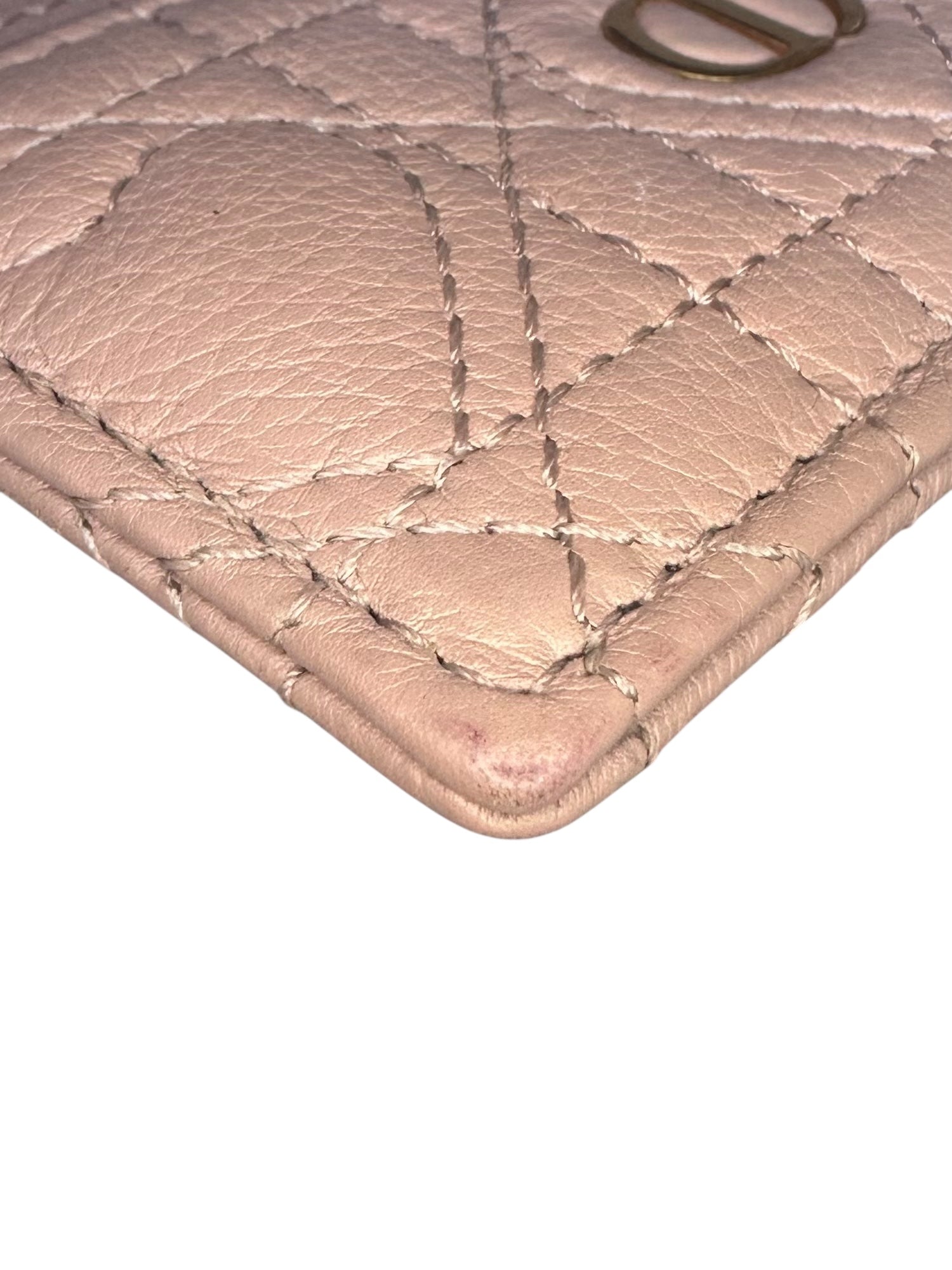 Dior Caro Freesia Card Holder Heart Motif - Pink