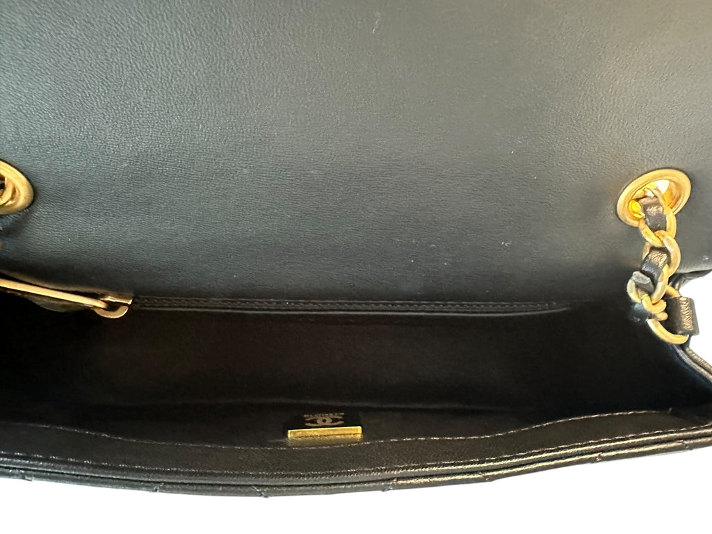 Chanel Heart Charms Matelasse Lambskin Mini Flap Bag - Black, GHW