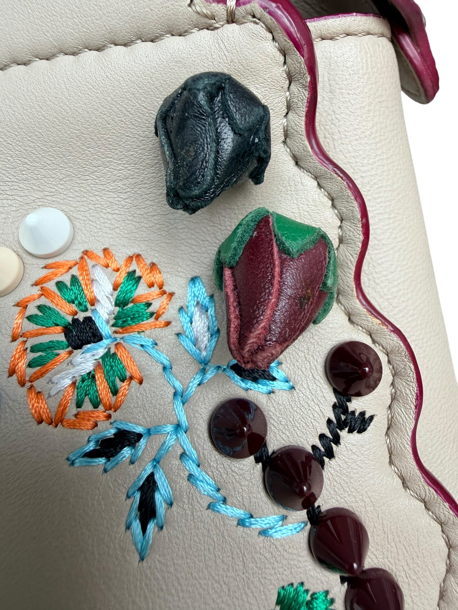Fendi Peekaboo Embellished Floral Convertible Bag