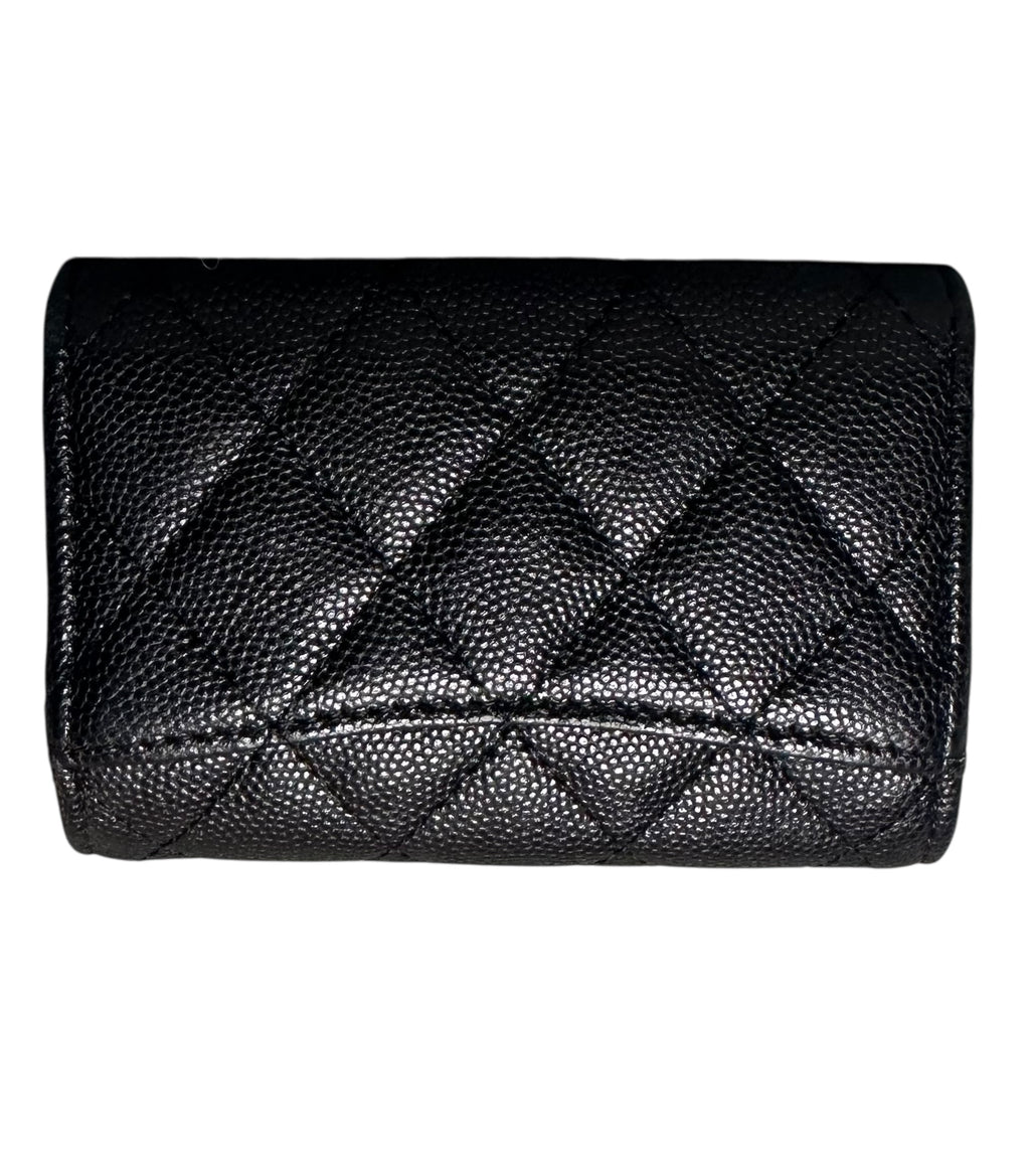 Chanel Caviar Leather 4 Ring Key Holder - Black, GHW