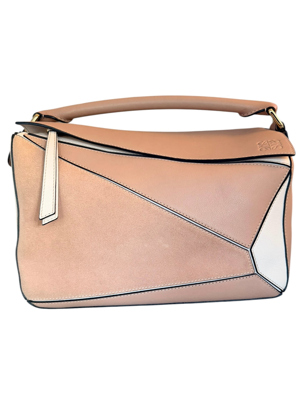 Loewe Medium Classic Puzzle 2 Way Tricolor in Blush Pink