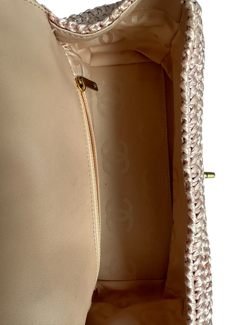 Chanel Vintage 2005-2006 Raffia Half Moon Crossbody - Pink, GHW