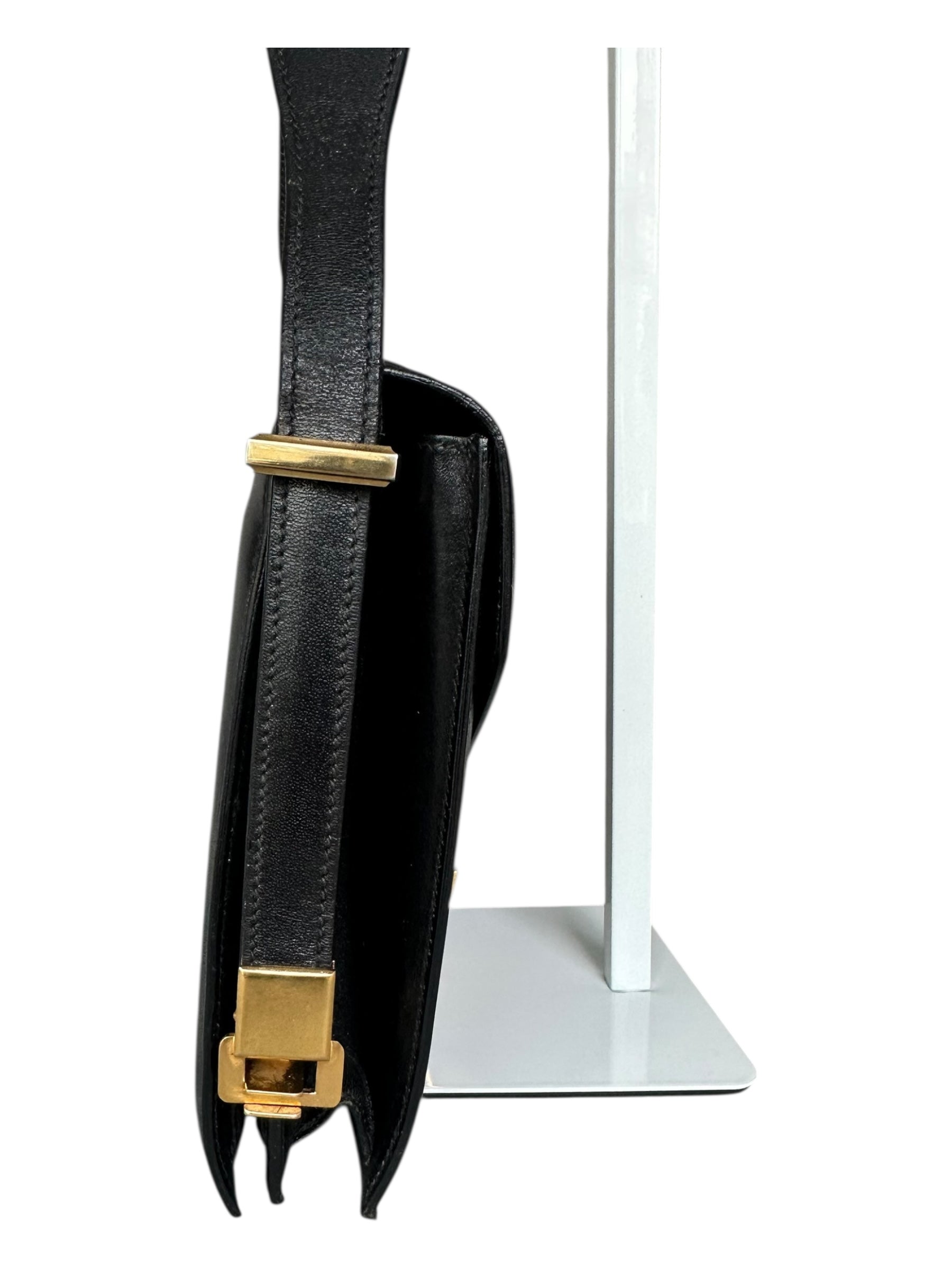 Celine 70s Vintage 2-Way Shoulder Bag with Carriage Clasp - Black